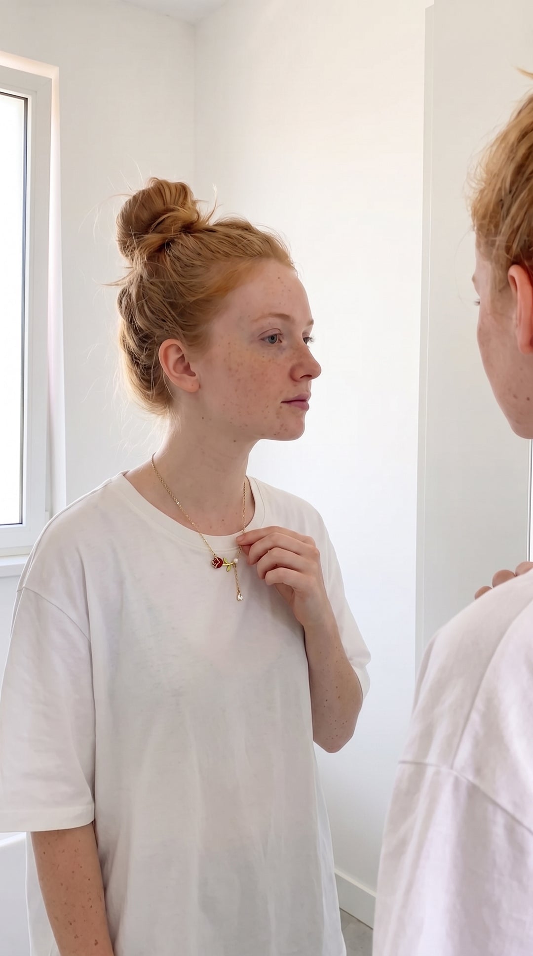 Lily H. wearing the Belle Pearl Rose