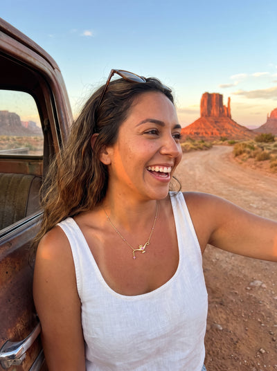 Layla H. wearing the Jasmine Wish Lamp