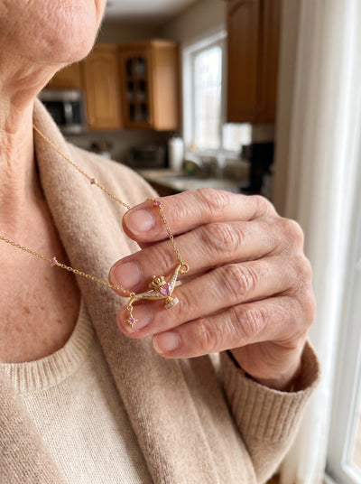 Owen K. wearing the Jasmine Wish Lamp