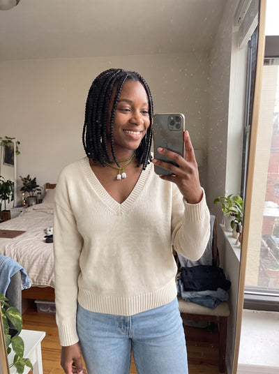 Imani J. wearing the Tiana Emerald Lily
